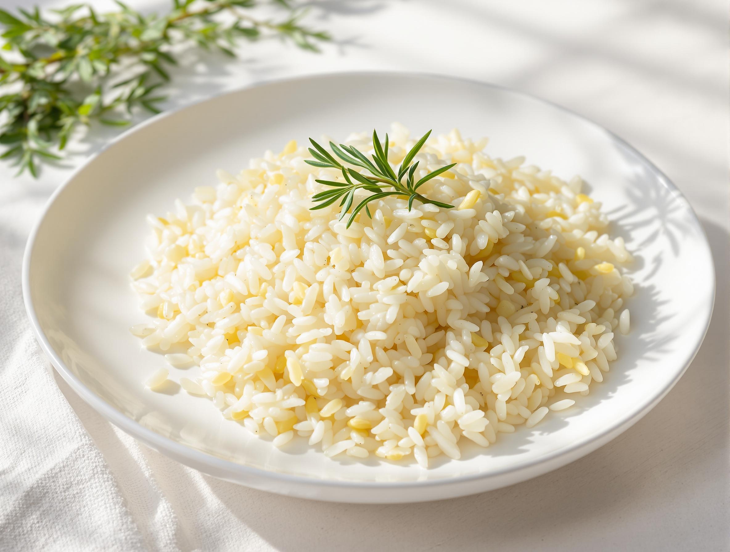 Riz basmati avec thym et romarin frais.