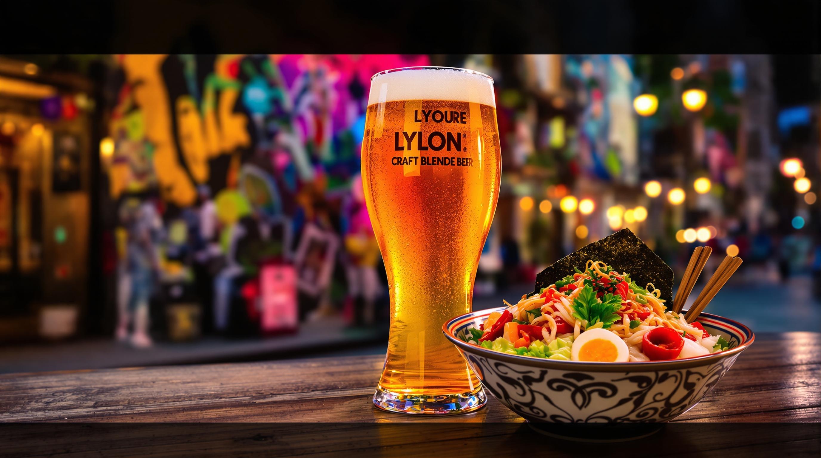 Bière artisanale et chirashi sur une table pop culture à Lyon