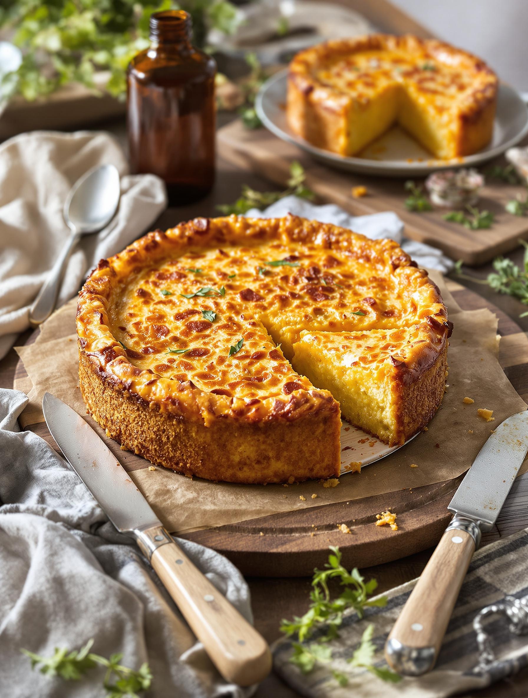 Cake chorizo chèvre moelleux sur planche rustique, ambiance lyonnaise gourmande