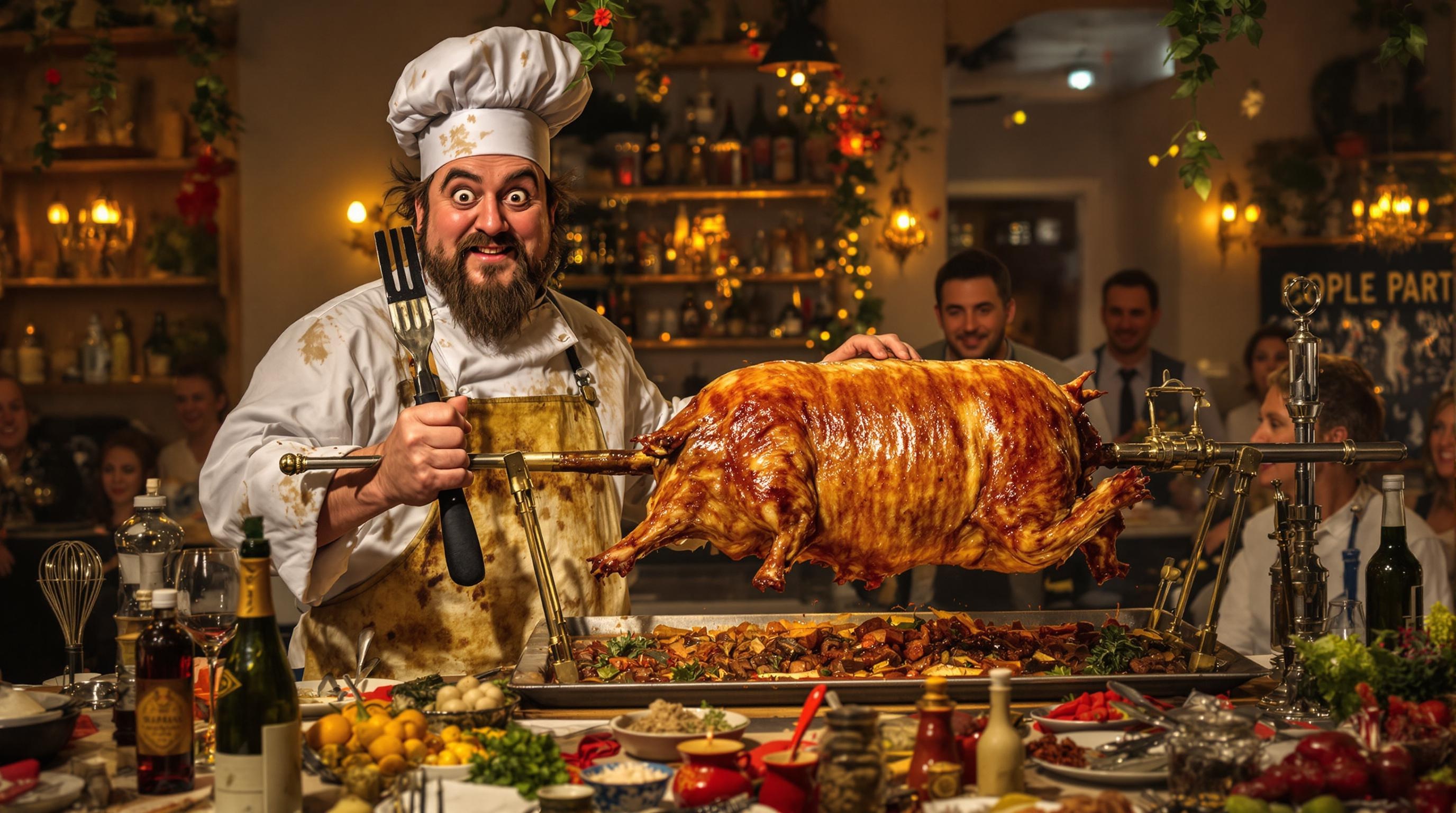 Conclusion festive sur le cochon de lait