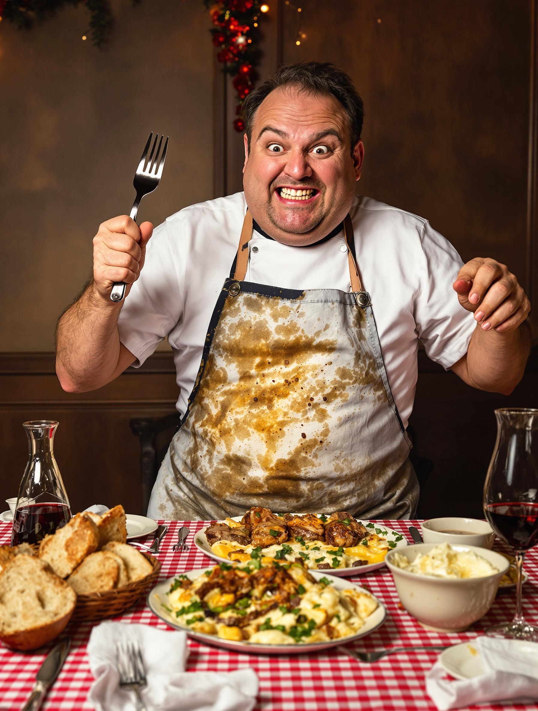 Festin avec souris d'agneau et fourchette