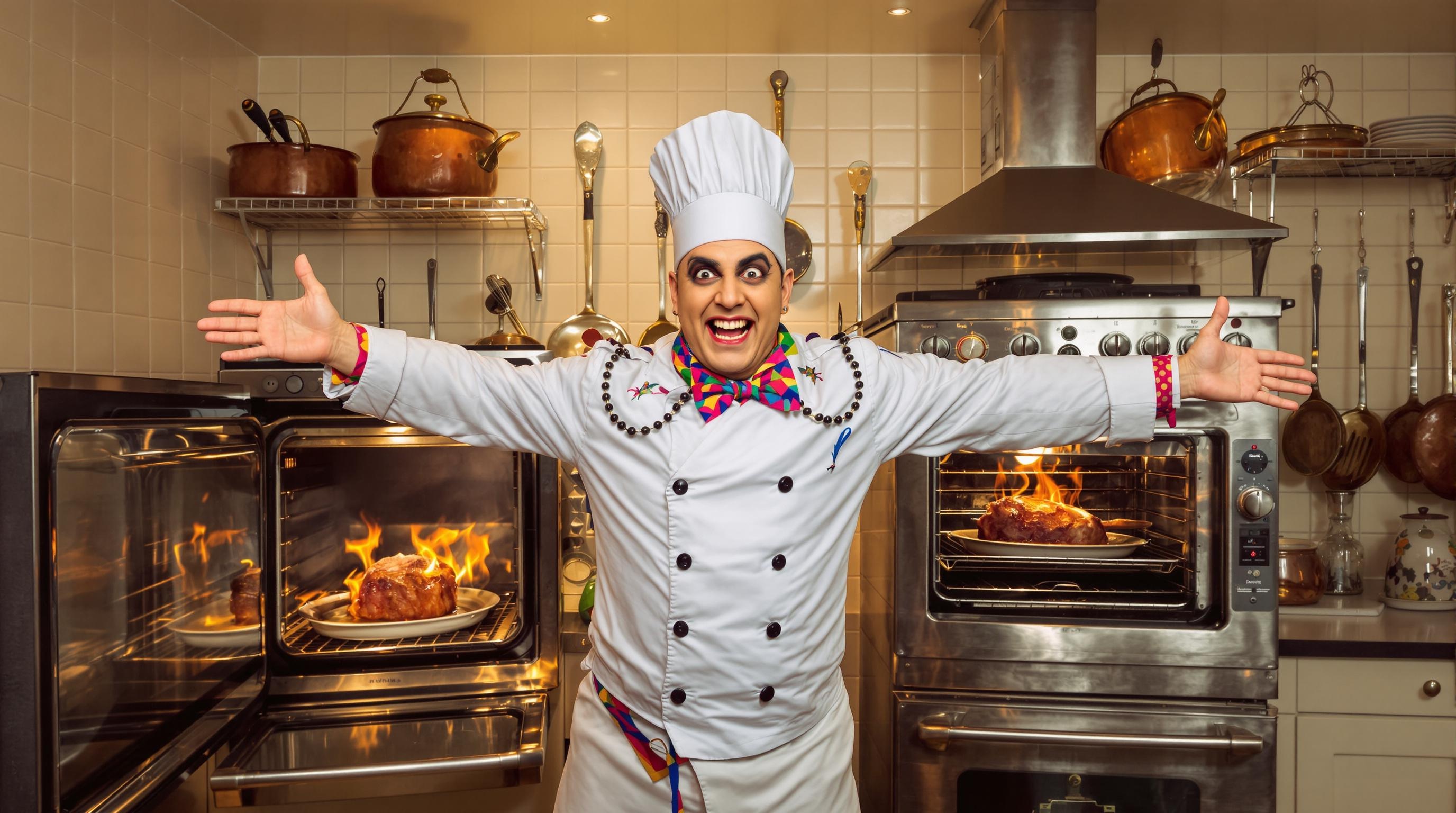 Chef lyonnais devant des fours