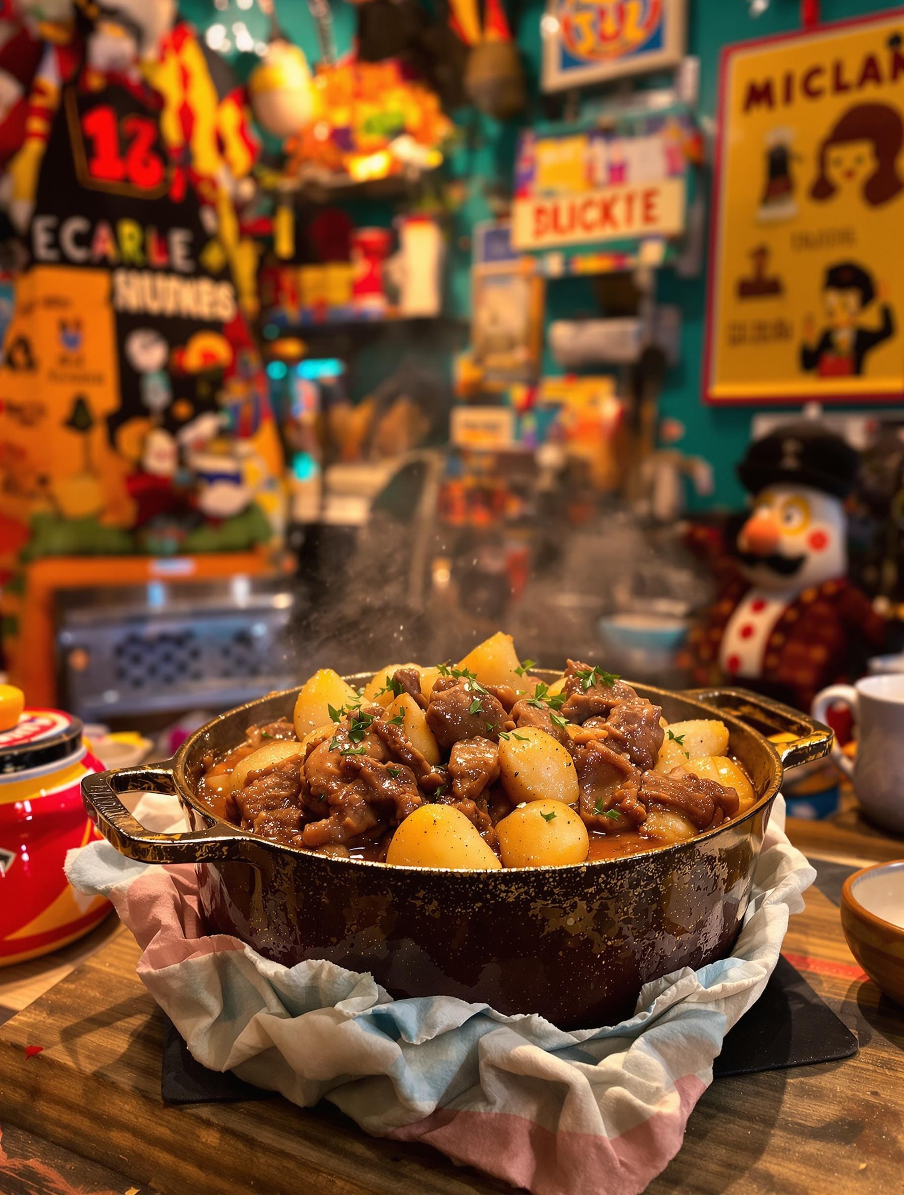 Joue de porc espagnole garnie de pommes de terre