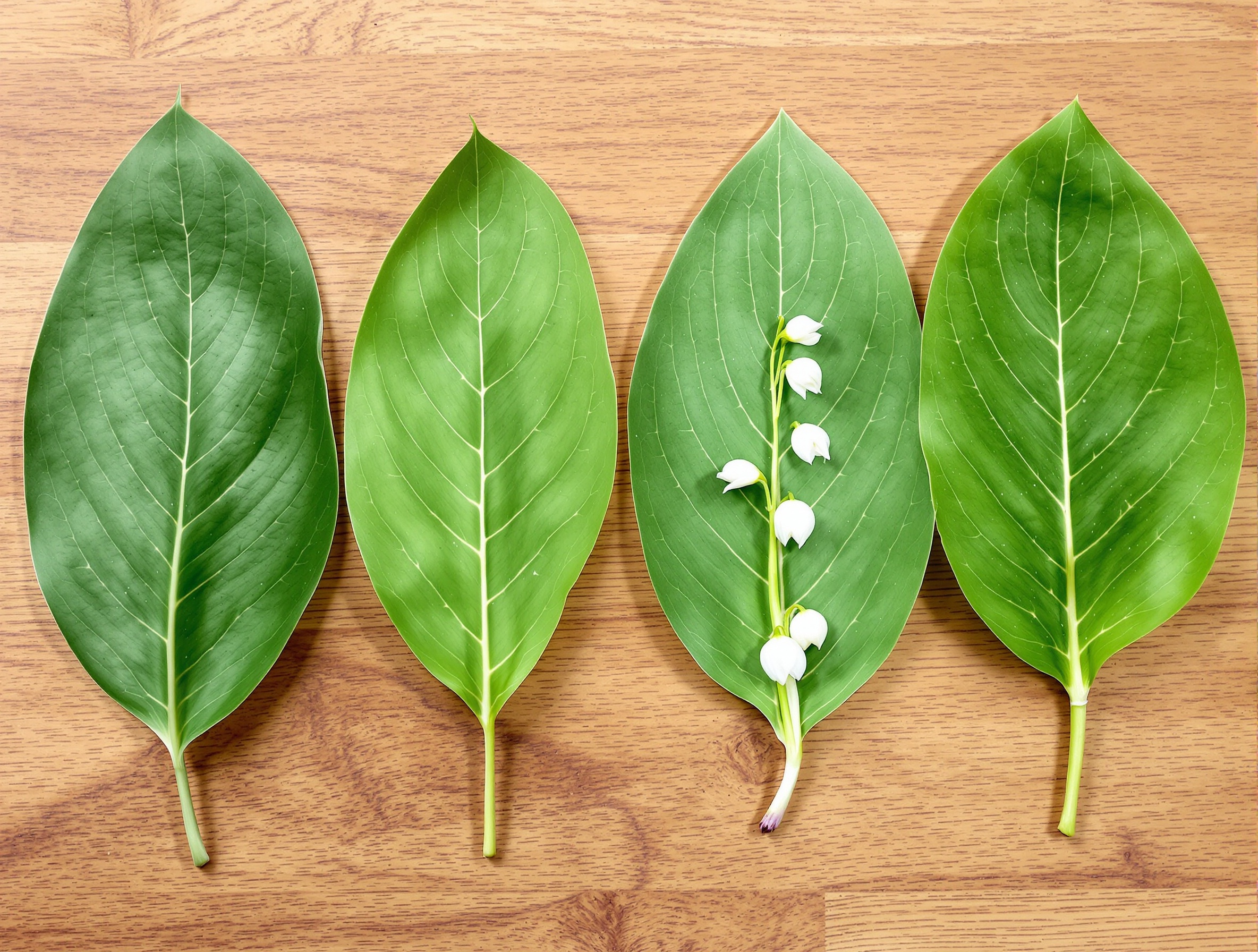 Comparatif des plantes : ail des ours, muguet, colchique, arum maculé
