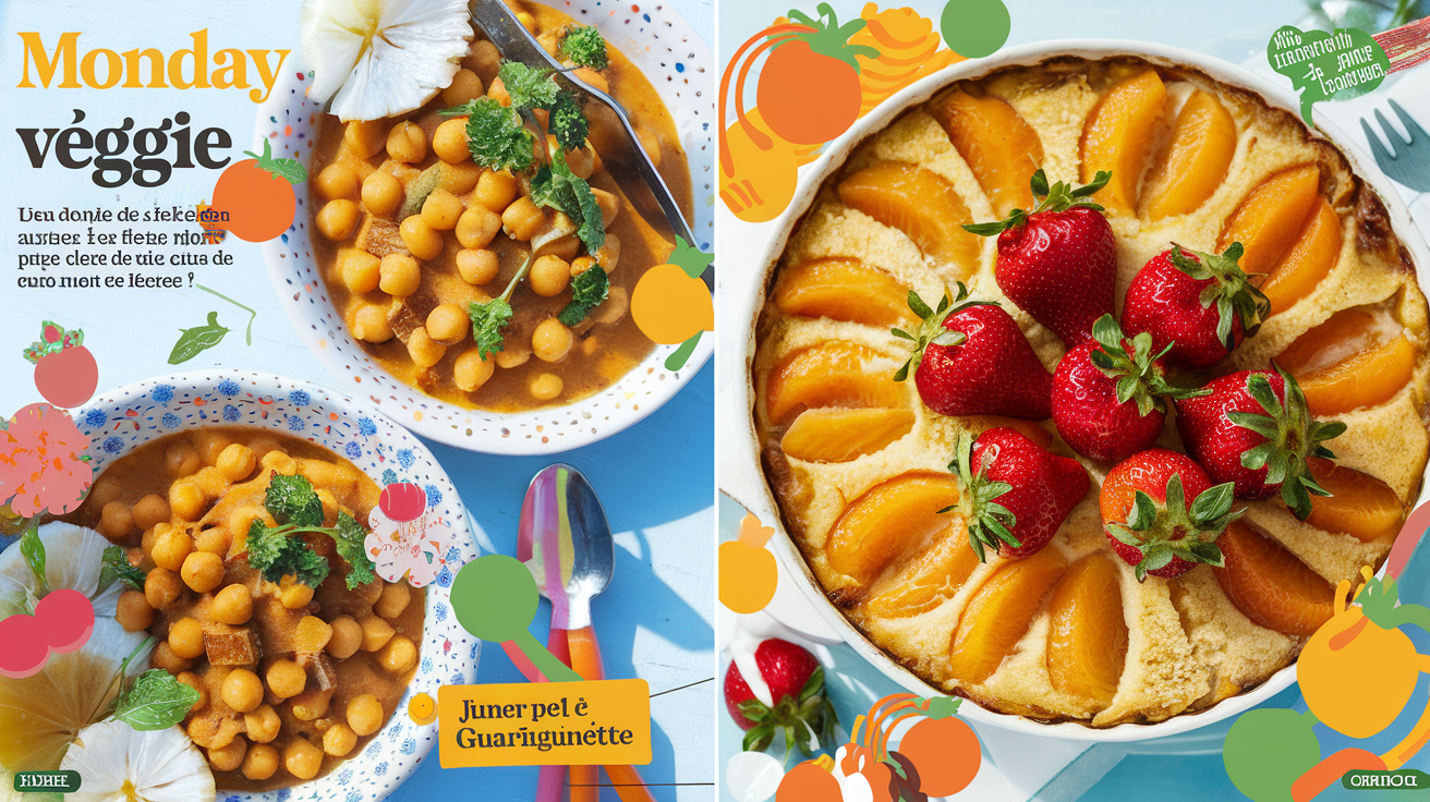 Curry de pois chiches et gratin d’abricots doré dans l’airfryer
