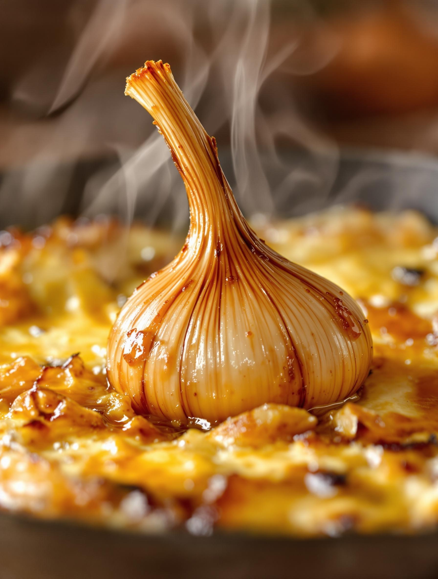 Une échalote qui rehausse un gratin