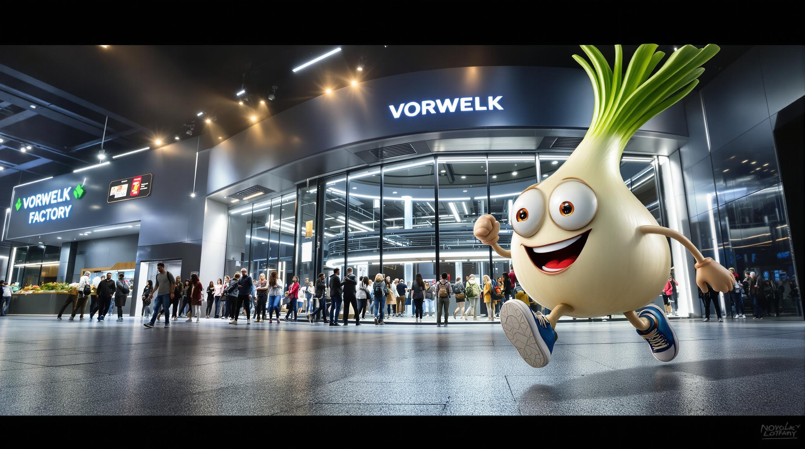 échalote qui double la file devant l’usine Vorwerk high-tech
