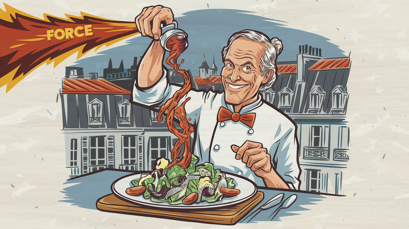 Eurydice remplaçant le vinaigre par du tamarin dans une salade lyonnaise.