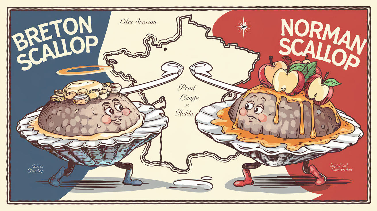Comparaison entre coquilles Saint-Jacques bretonnes et normandes.