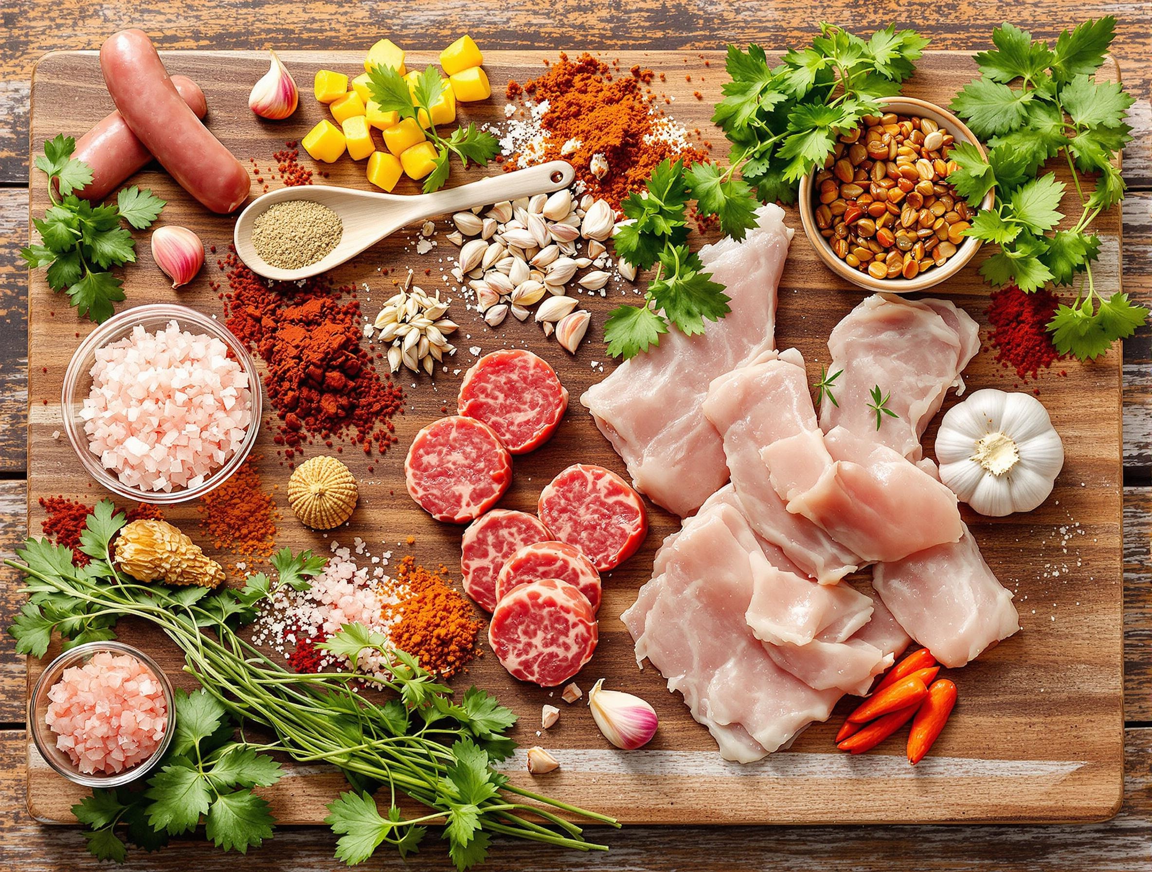 Ingrédients pour préparer un saucisson halal maison