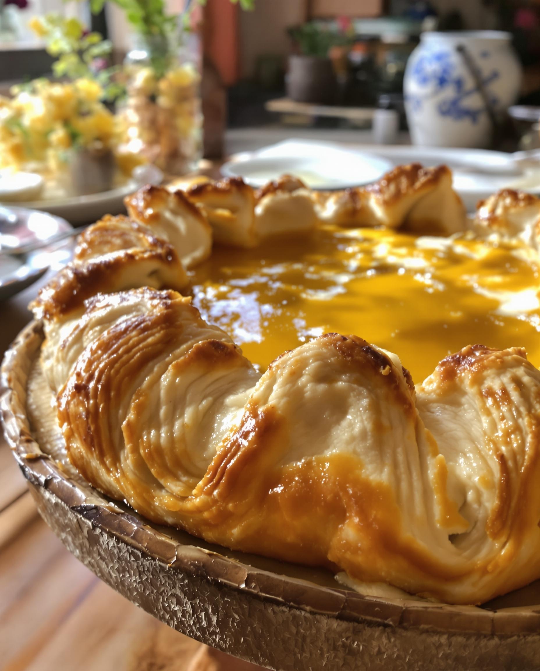 Image montrant une galette des rois avec un chiquetage soigné et une belle dorure dorée.