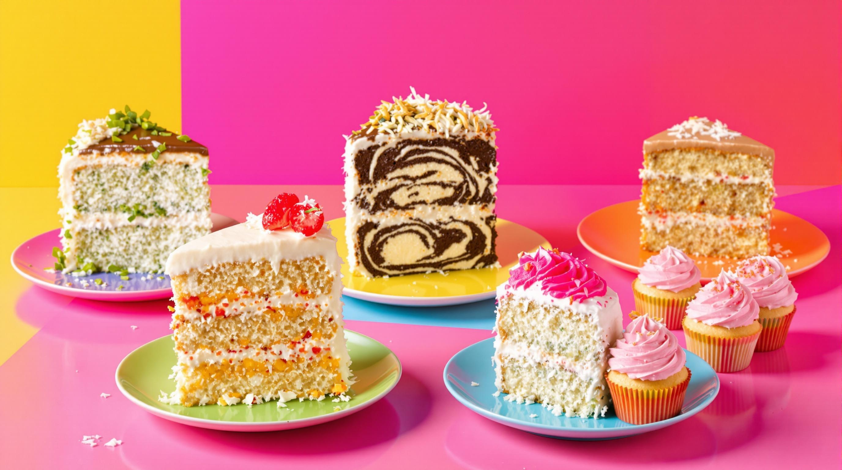 Cinq variantes de gâteau coco: antillais au rhum, marbré chocolat, sans lactose, vegan et muffins kids-friendly décorés