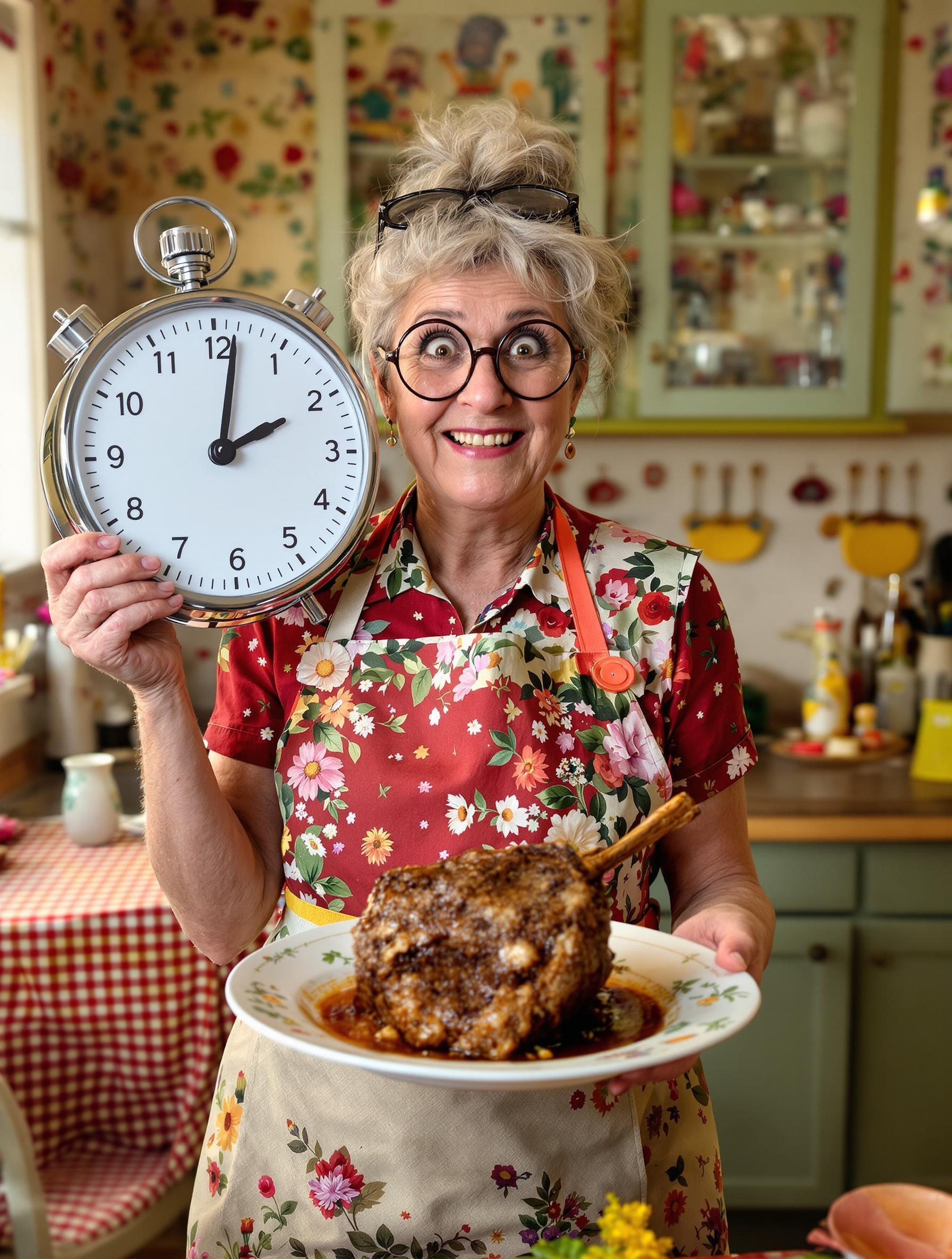 Minuteur rétro pour cuisson de souris d'agneau