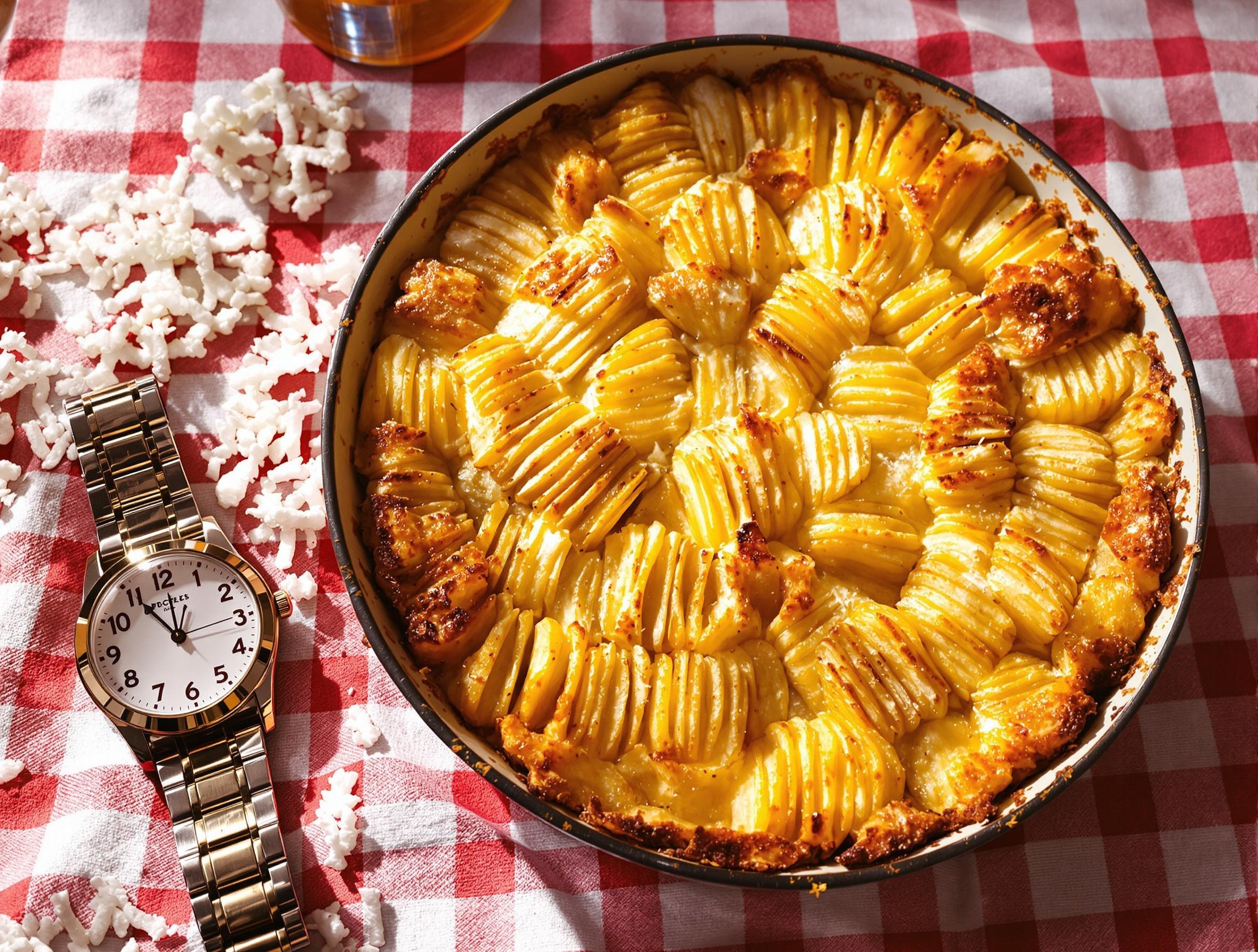 Gratin de chou-fleur et pommes de terre express avec fromage doré
