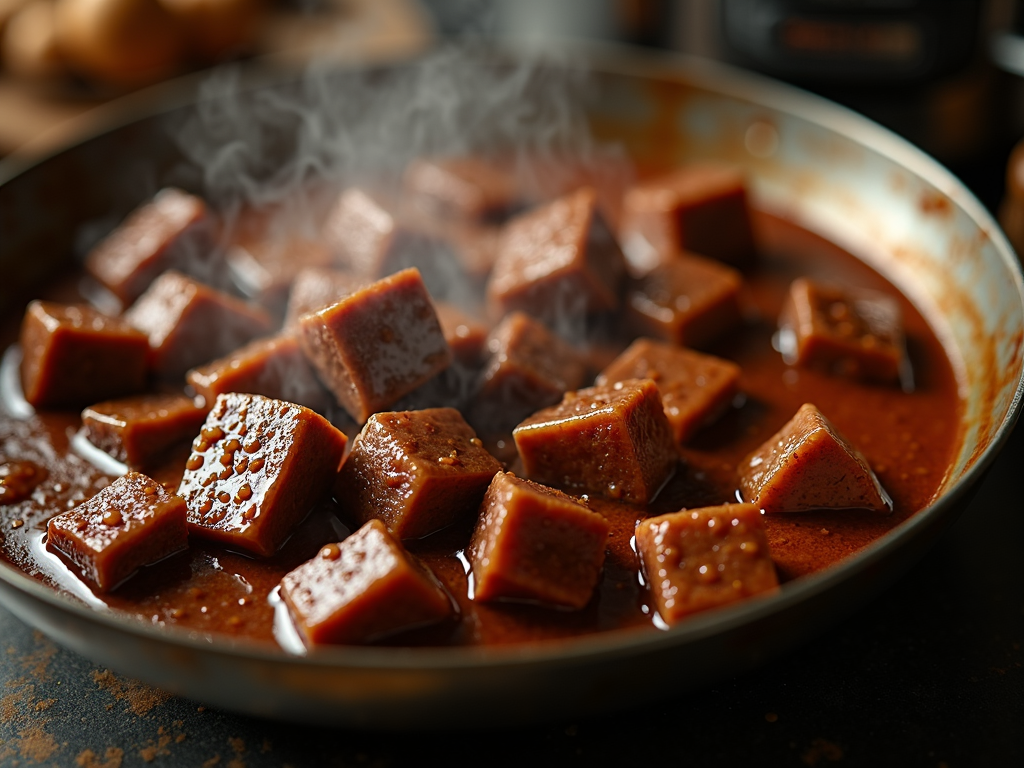 Bœuf bourguignon rapide avec sauce brillante et vapeur