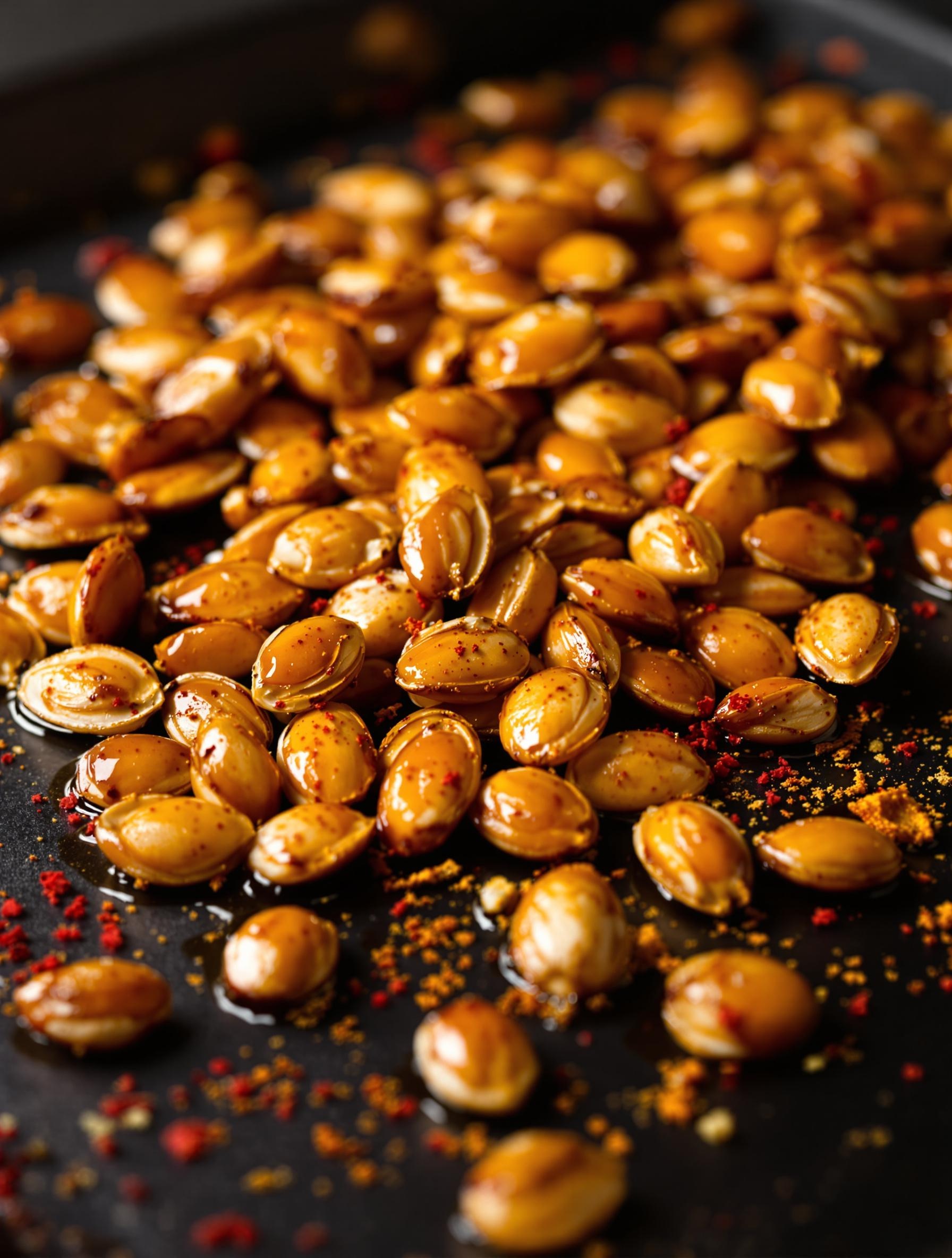 Graines de courge grillées avec miel et épices sucré-salé