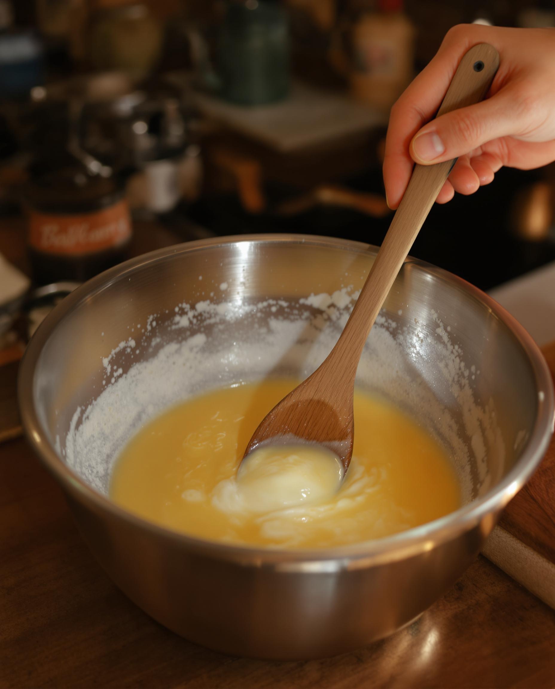 Mélange délicat d'œufs et de sucre sans mousse, cuisine lyonnaise rétro