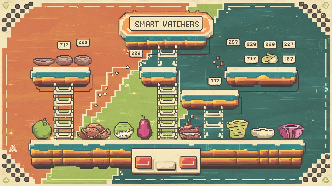 Infographie montrant l’échelle SmartPoints comme un jeu vidéo 8-bit.