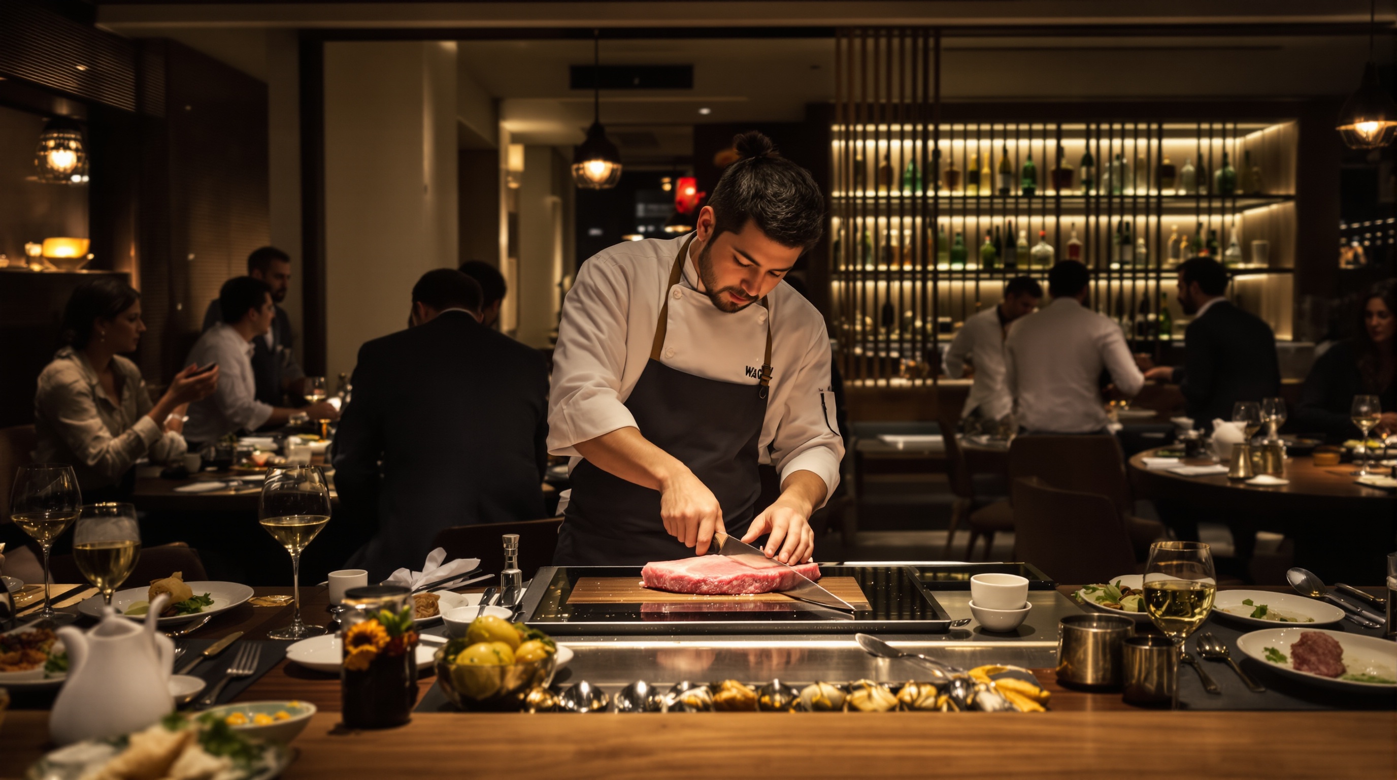 Découpe en direct de Wagyu chez Wagyu Restaurant Paris