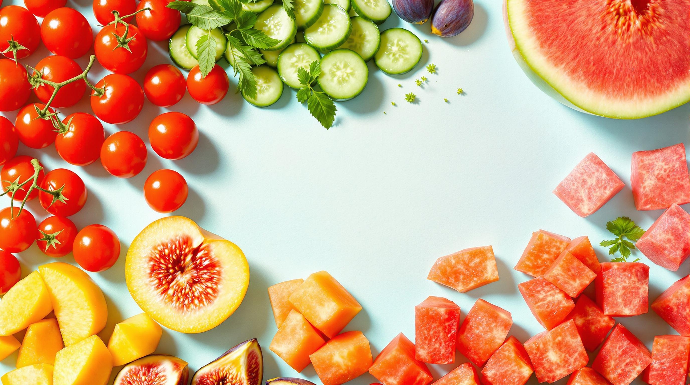 Palette de légumes et fruits d'été
