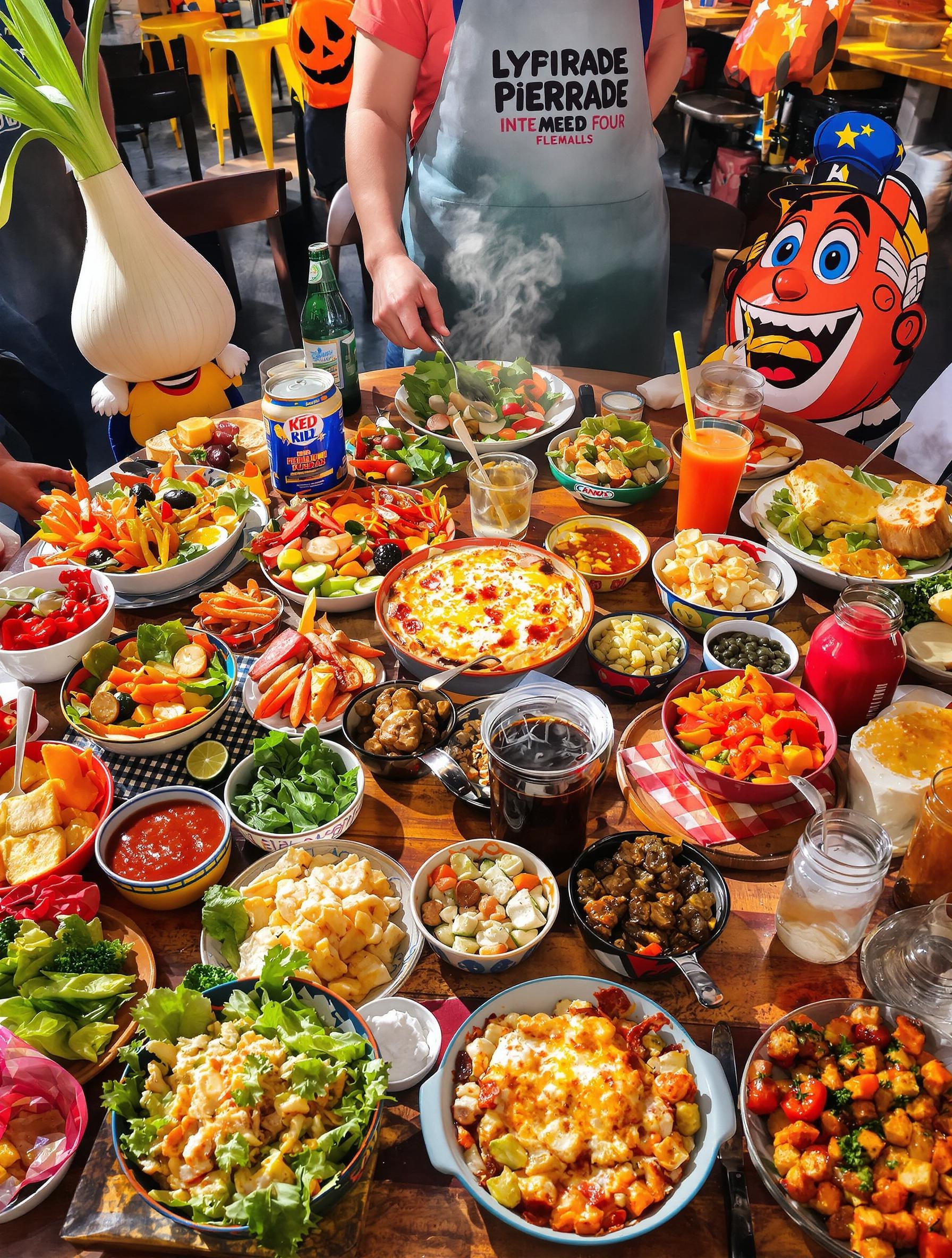 Pierrade conviviale avec légumes, sauces et gratins en ambiance festive lyonnaise.