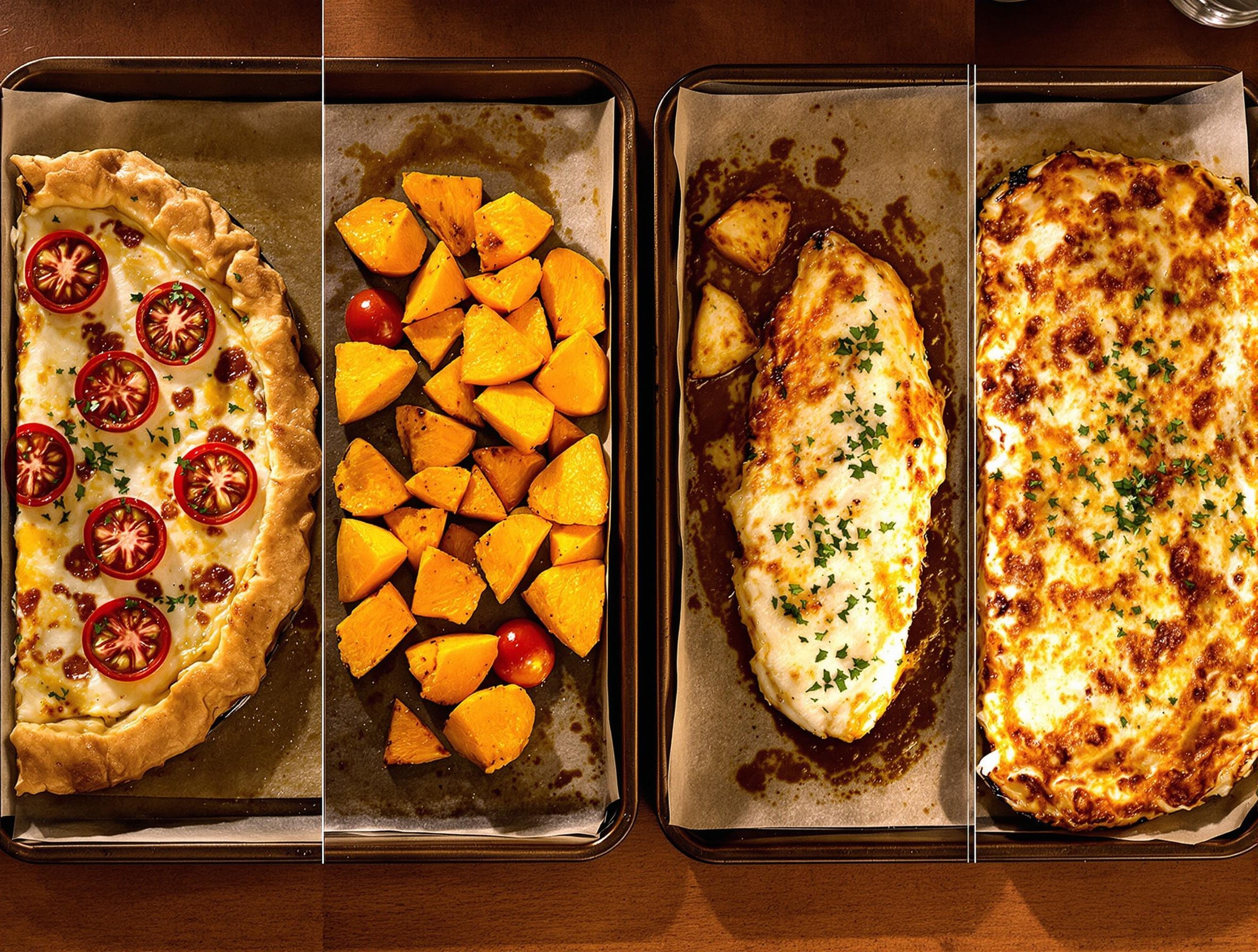 Recettes express au four : quiche thon-tomate, butternut rôti, filet de poisson gratiné, moussaka express.