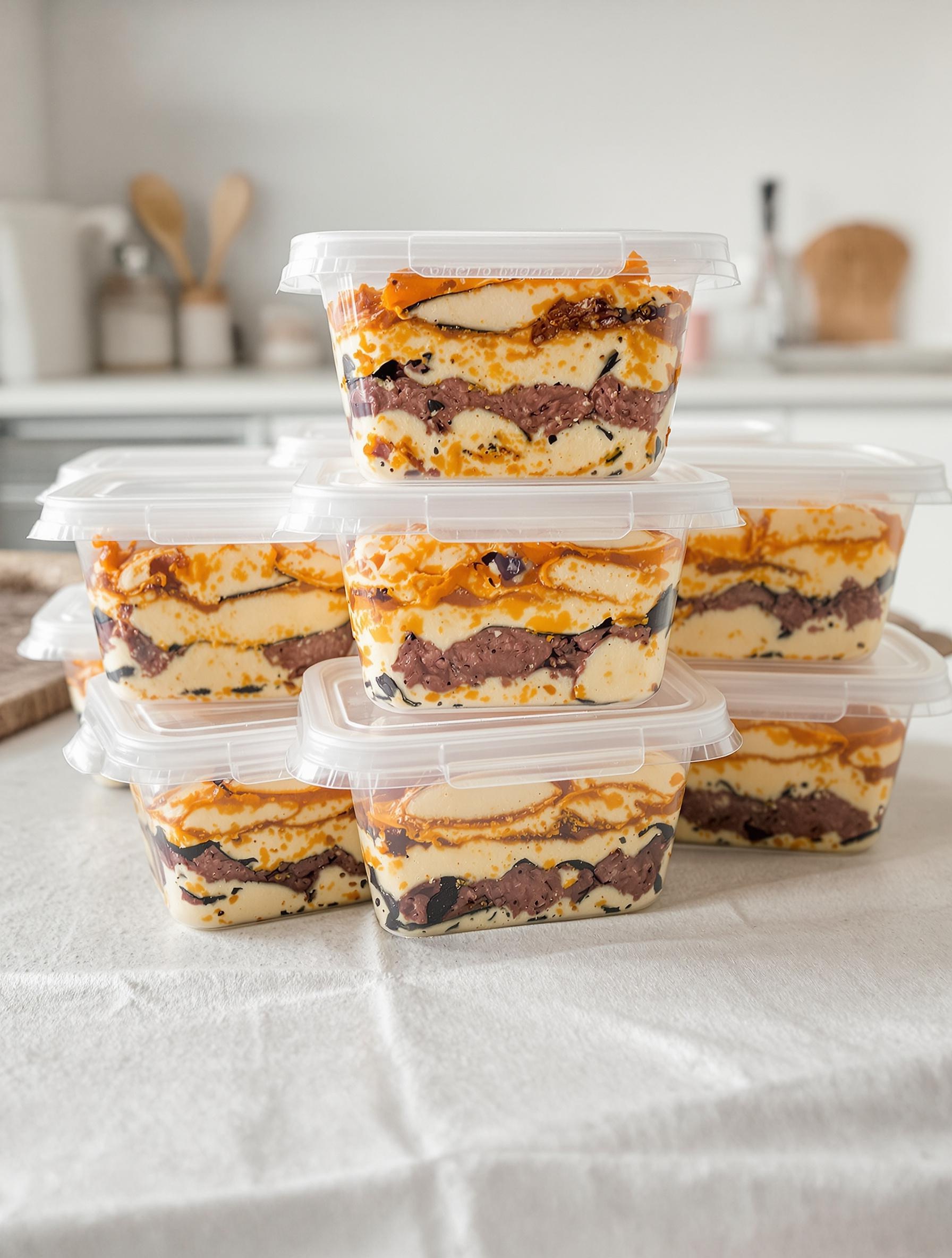 Batch-cooking : moussaka en parts individuelles congelées