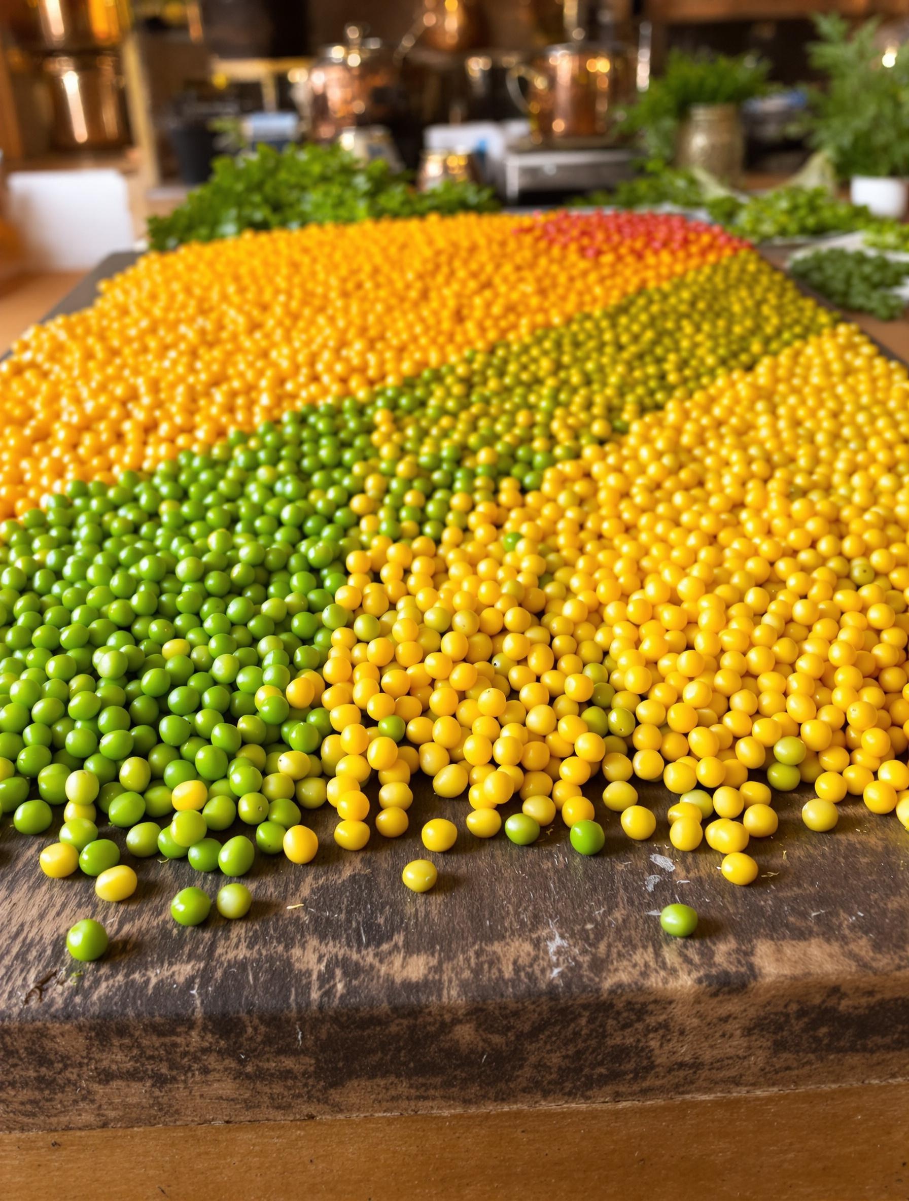 Pois cassés avant leur métamorphose culinaire.