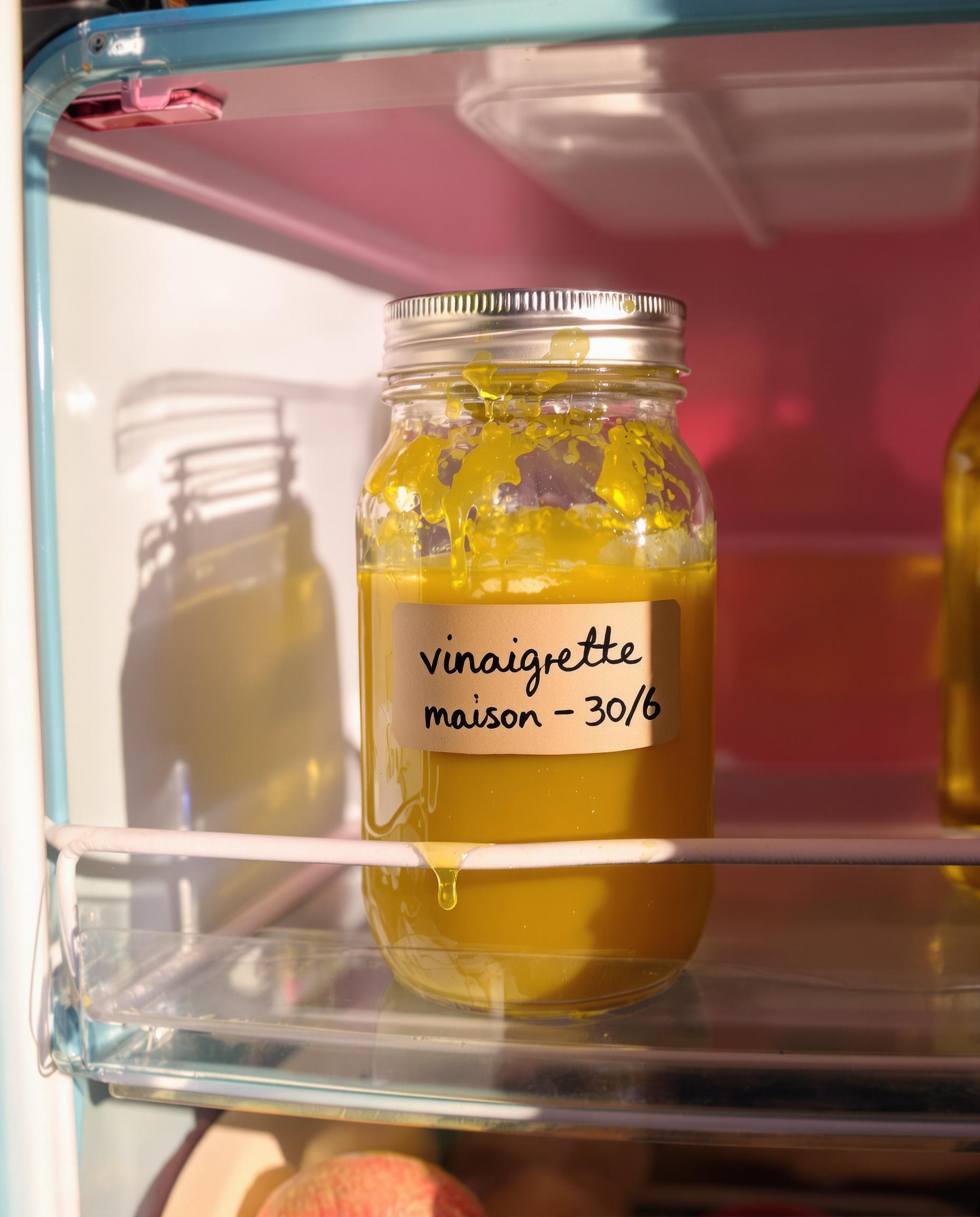 pot Mason vinaigrette maison étiquette frigo vintage lyonnais