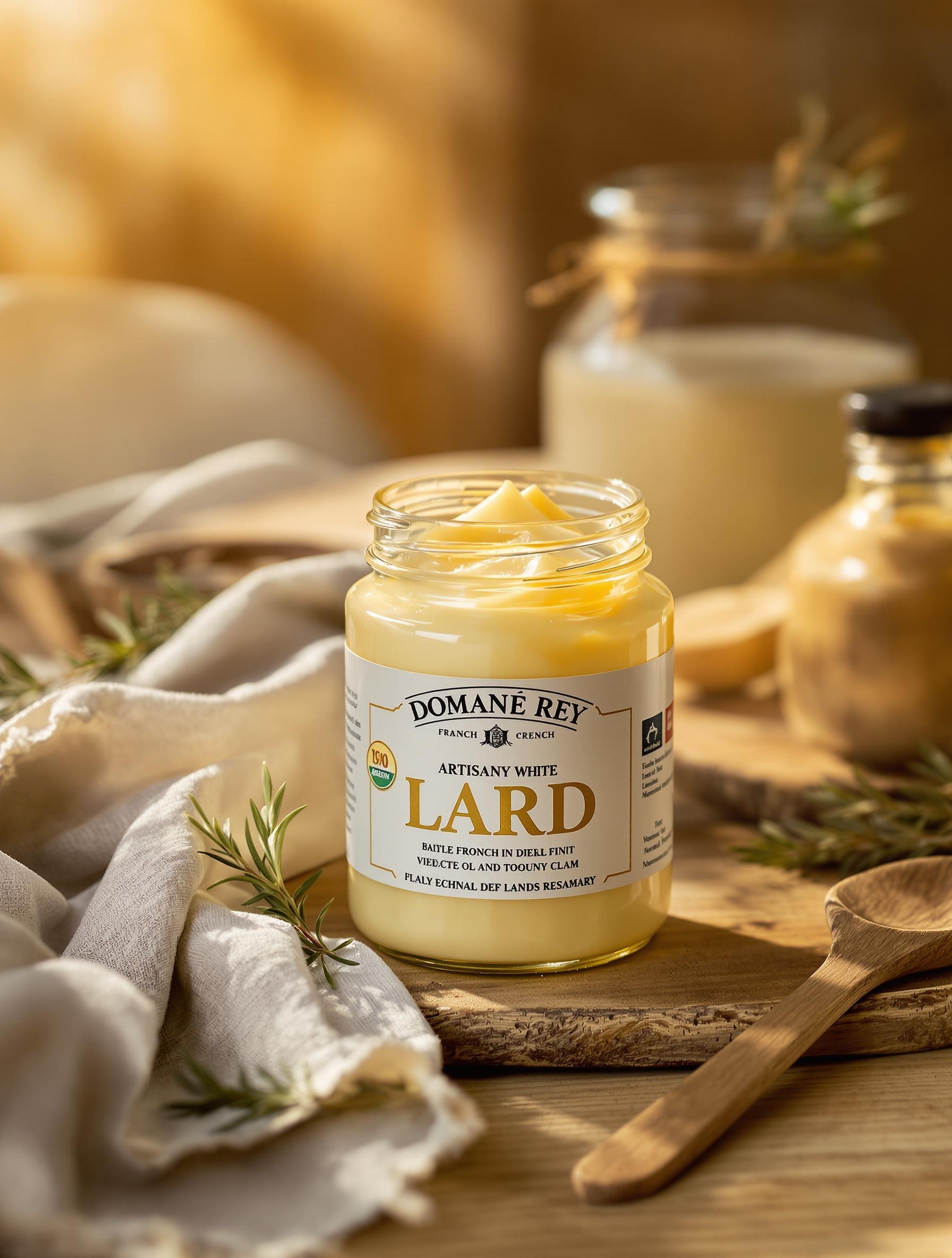 Pot de saindoux blanc crème aux reflets dorés