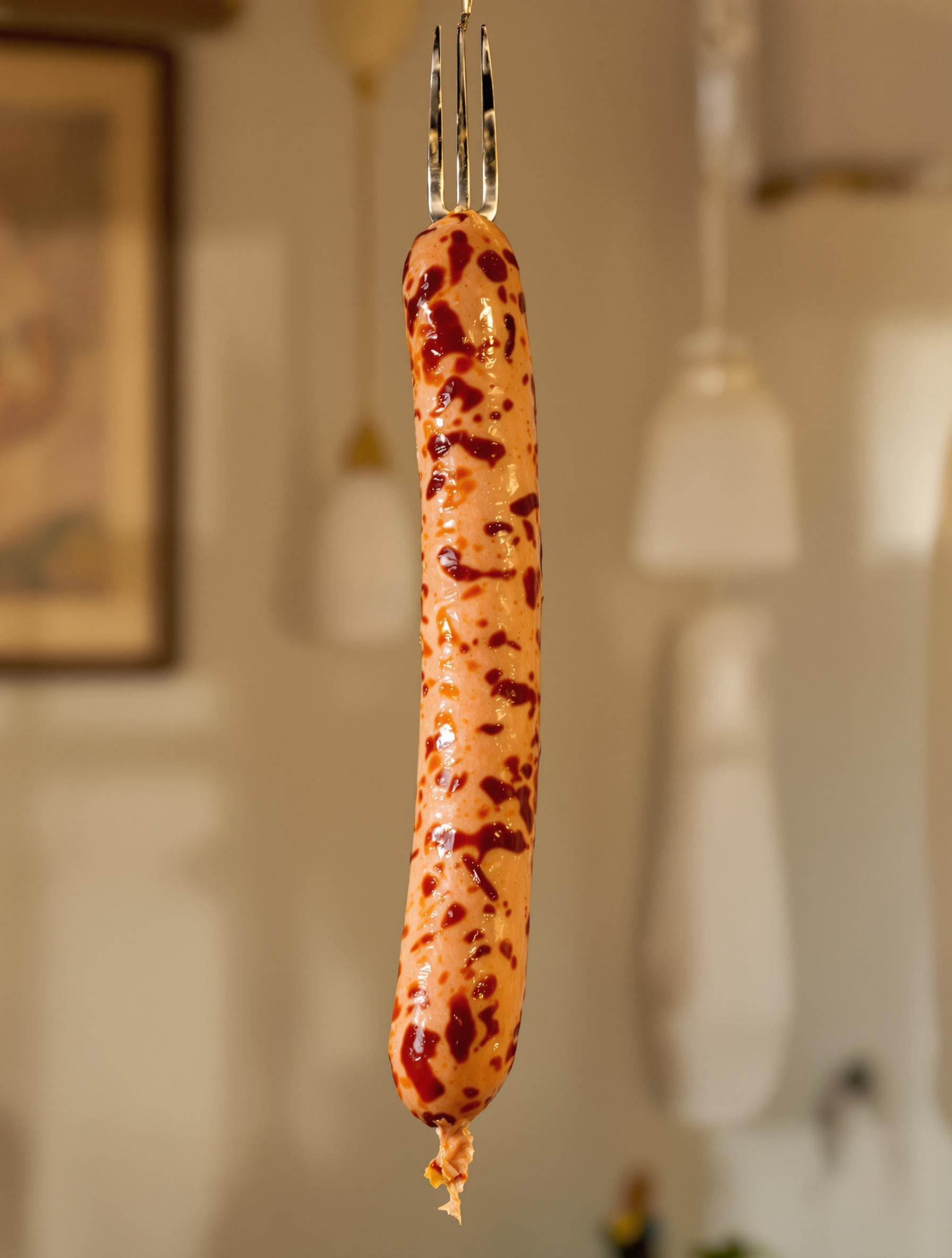 Saucisson halal maison suspendu pour séchage