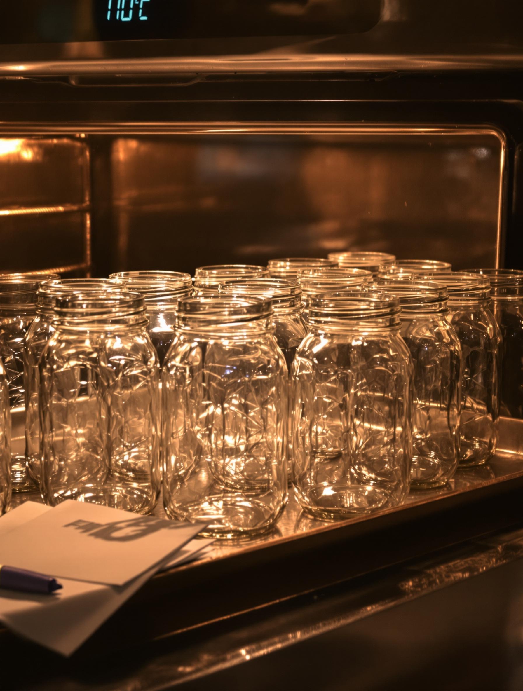 Pots en verre stérilisés au four