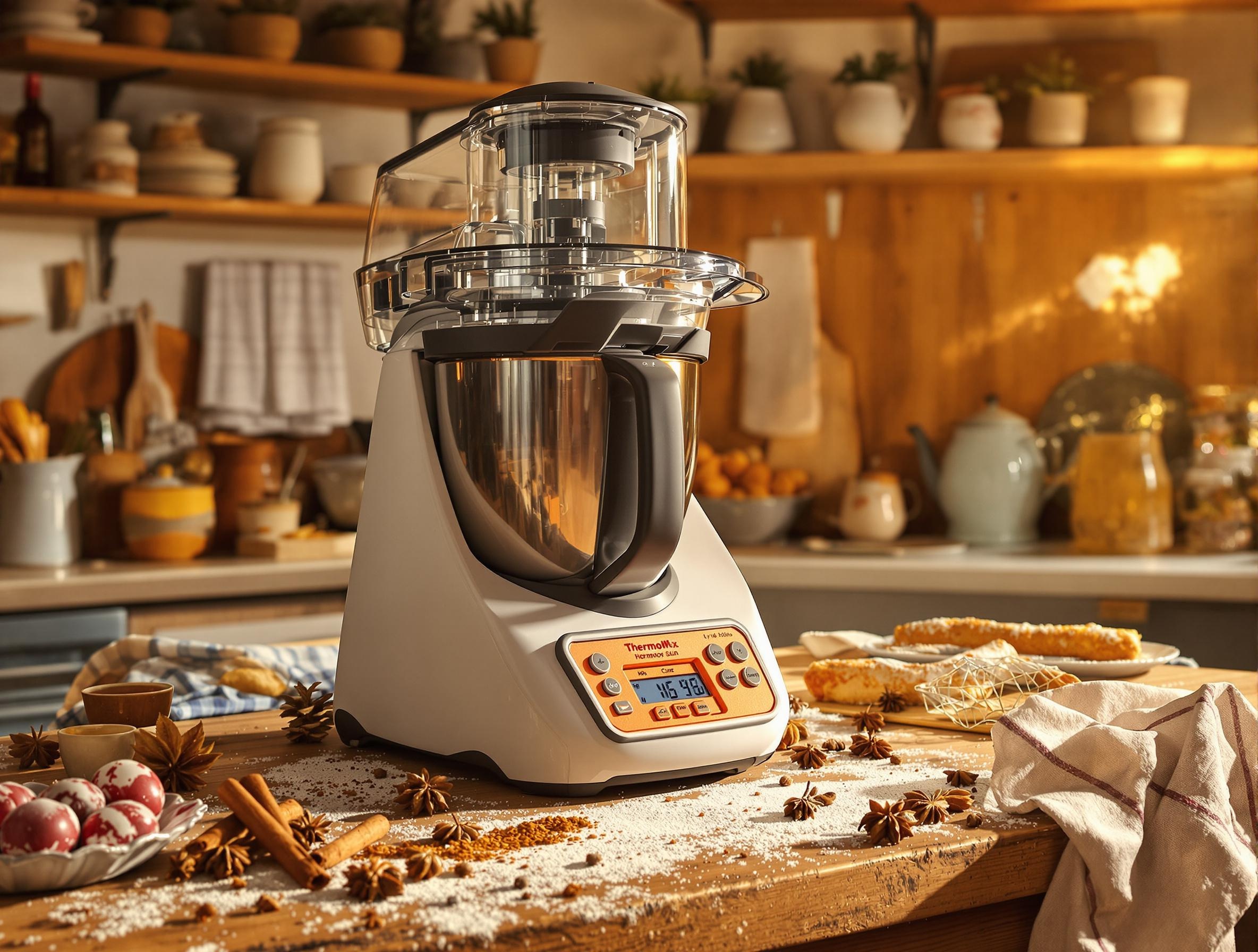 Thermomix en train d'infuser les épices pour un pain d'épices