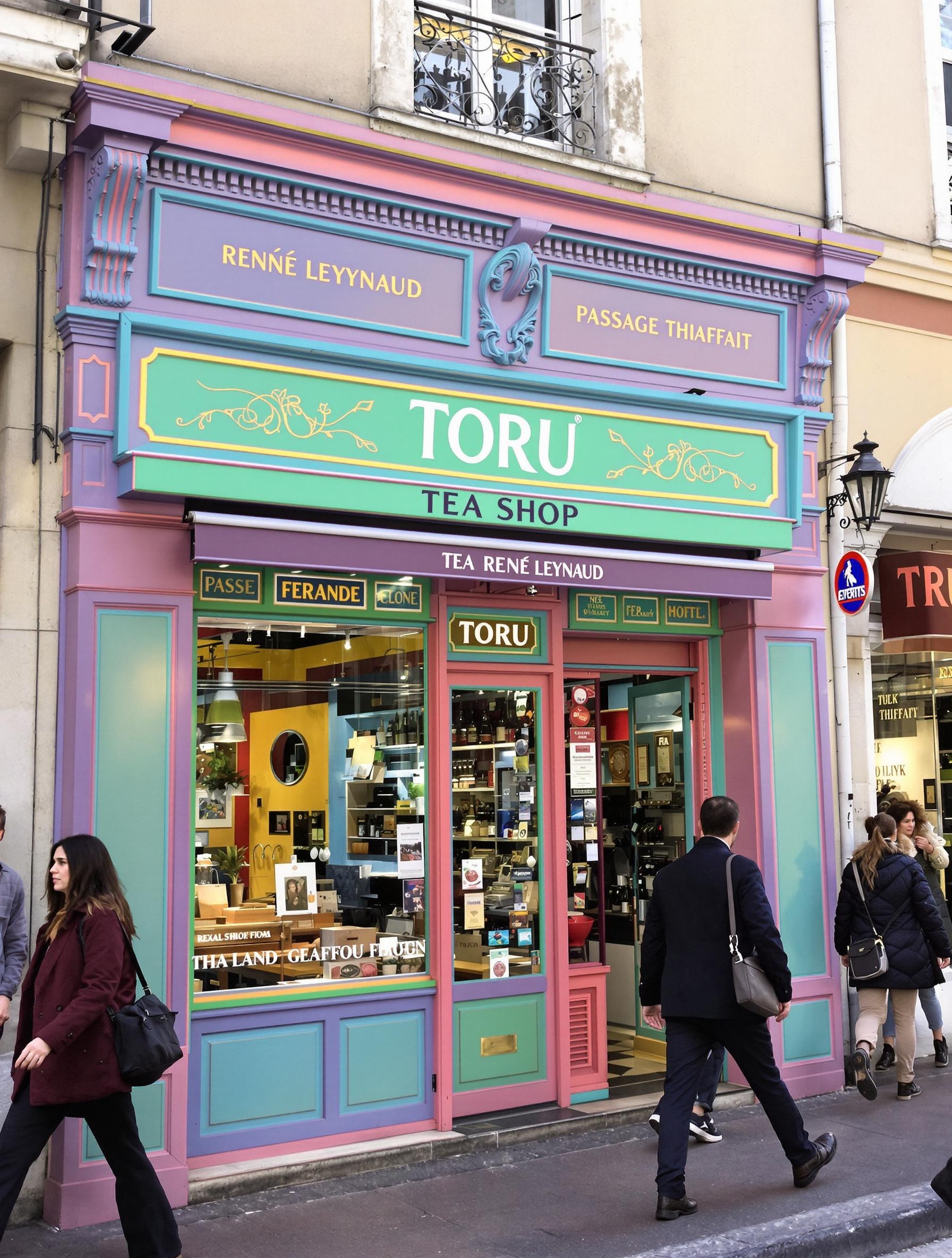 Devanture du tea shop Torü à Lyon, près du Passage Thiaffait